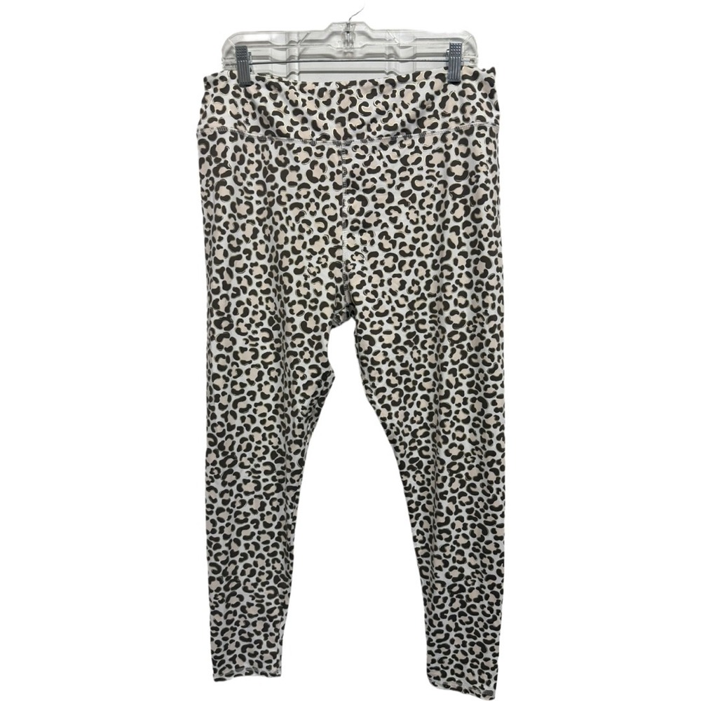 Lulu-B Women's XL Leopard Print Leggings Gold Metallic Animal Print